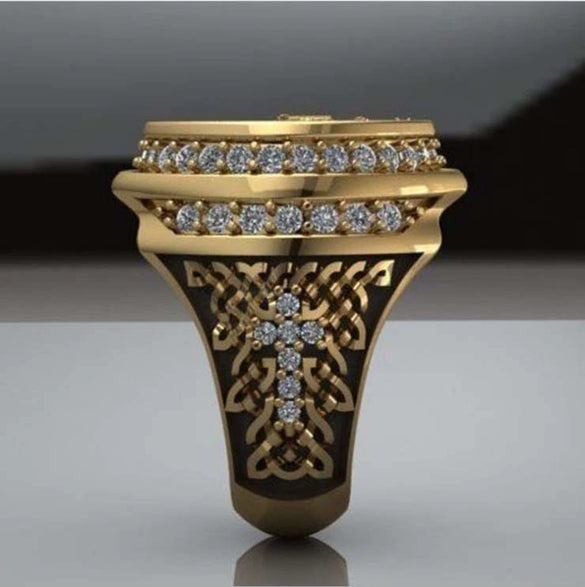 Wholesale Alloy Men's Ring Retro Angel Eagle Style Gold Plated