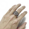Wholesale Alloy Men's Ring With Geometric Pattern Punk Style Electroplated