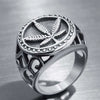 Wholesale Alloy Men's Ring With Geometric Pattern Punk Style Electroplated