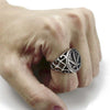 Wholesale Alloy Men's Ring With Geometric Pattern Punk Style Electroplated