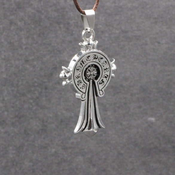Wholesale Alloy Men's Vintage Necklace With Crown Pattern And Electroplating Treatment