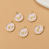 Wholesale Alloy Metal Butterfly Irregular Round Pendant Diy Handmade Jewelry Accessories With Gold Electroplating