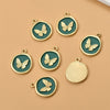 Wholesale Alloy Metal Butterfly Irregular Round Pendant Diy Handmade Jewelry Accessories With Gold Electroplating