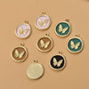 Wholesale Alloy Metal Butterfly Irregular Round Pendant Diy Handmade Jewelry Accessories With Gold Electroplating