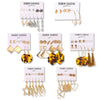 Wholesale Alloy Metal Tassel Earrings For Women With Leopard Print Leaf Cut Out Geometric Design And Electroplating Treatment