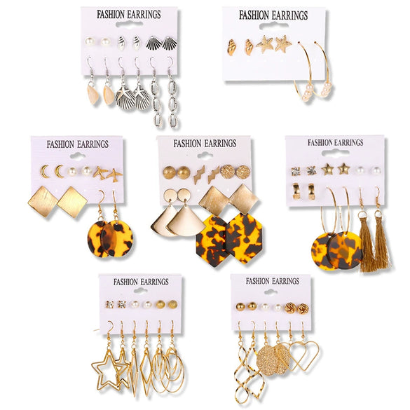 Wholesale Alloy Metal Tassel Earrings For Women With Leopard Print Leaf Cut Out Geometric Design And Electroplating Treatment