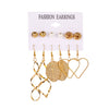 Wholesale Alloy Metal Tassel Earrings For Women With Leopard Print Leaf Cut Out Geometric Design And Electroplating Treatment