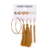 Wholesale Alloy Metal Tassel Earrings For Women With Leopard Print Leaf Cut Out Geometric Design And Electroplating Treatment