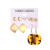 Wholesale Alloy Metal Tassel Earrings For Women With Leopard Print Leaf Cut Out Geometric Design And Electroplating Treatment