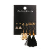 Wholesale Alloy Metal Tassel Earrings For Women With Leopard Print Leaf Cut Out Geometric Design And Electroplating Treatment