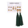Wholesale Alloy Metal Tassel Earrings For Women With Leopard Print Leaf Cut Out Geometric Design And Electroplating Treatment