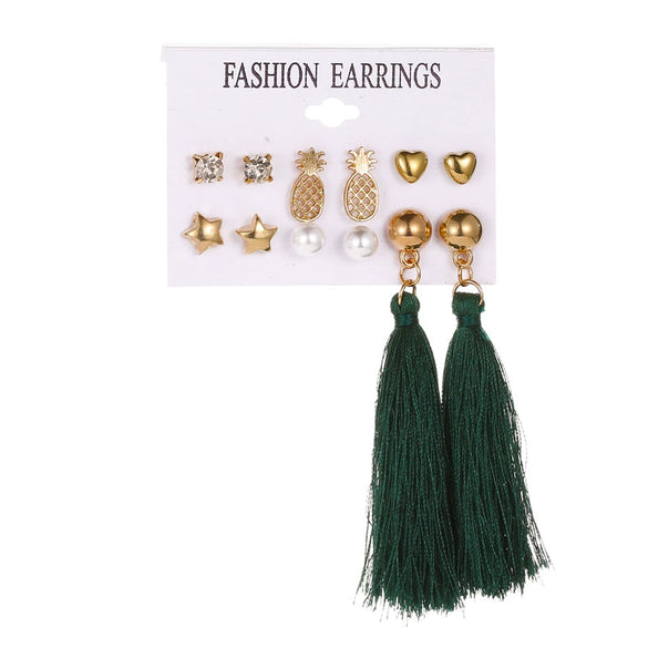 Wholesale Alloy Metal Tassel Earrings For Women With Leopard Print Leaf Cut Out Geometric Design And Electroplating Treatment