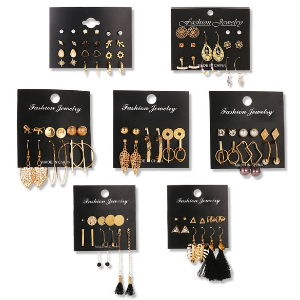 Wholesale Alloy Metal Tassel Earrings For Women With Leopard Print Leaf Cut Out Geometric Design And Electroplating Treatment