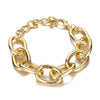 Wholesale Alloy Metal Twist Thick Chain Bracelet With Geometric Pattern And Electroplating For Unisex Hiphop Punk Style