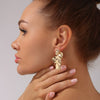 Wholesale Alloy Metallic Pleated Irregular Geometric Electroplated Earrings For Women