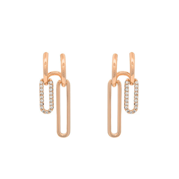 Wholesale Alloy Microinlaid Zircon Geometric Women's Earrings With Electroplating