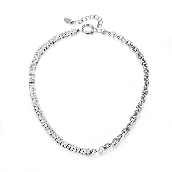 Wholesale Alloy Microinlaid Zircon Necklace Stainless Steel Geometric Electroplating Unisex