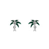 Wholesale Alloy Micropaved Zircon Coconut Tree Earrings Electroplated Casual Design For Women