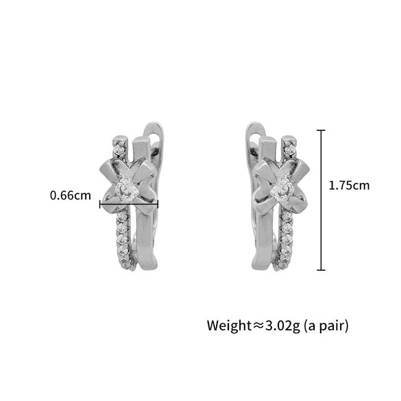 Wholesale Alloy Micropaved Zircon Flower Earrings With Electroplating Elegant And Highend For Women