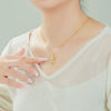 Wholesale Alloy Micropaved Zircon Small Fox Pendant Necklace Plated 24K Gold For Women