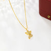 Wholesale Alloy Micropaved Zircon Small Fox Pendant Necklace Plated 24K Gold For Women