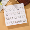 Wholesale Alloy Mini Earrings Multistyle Set With Hollow Love And Snowflake Shapes For Ladies