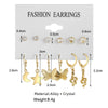 Wholesale Alloy Moon Snake Earrings Set With Creative Simple Butterfly Design And Inlaid Vertical Diamond