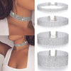 Wholesale Alloy Multi Layer Choker Neck Chain With Diamond Elements