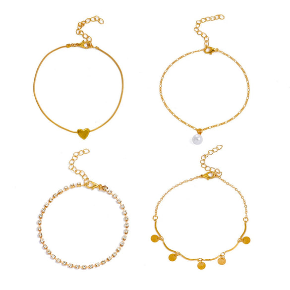 Wholesale Alloy Multilayer Love Butterfly Anklet For Women