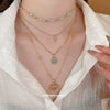 Wholesale Alloy Multilayered Geometric Cross Pendant Necklace Set With Diamonds Retro Style For Women