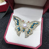 Wholesale Alloy Natural Animal Style Butterfly Freshwater Pearl Brooch With Electroplating