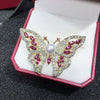 Wholesale Alloy Natural Animal Style Butterfly Freshwater Pearl Brooch With Electroplating