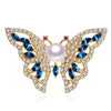 Wholesale Alloy Natural Animal Style Butterfly Freshwater Pearl Brooch With Electroplating