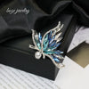 Wholesale Alloy Natural Freshwater Pearl Butterfly Animal Style Electroplated Brooch Clothing Accessory