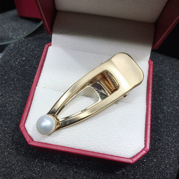 Wholesale Alloy Natural Freshwater Pearl Duckbill Clip For Women Sweet Retro And Simple Style Set With Pearls
