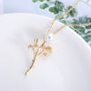 Wholesale Alloy Natural Pearl Plant Flowers Long Necklace Pendant For Women With Electroplating Treatment