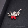 Wholesale Alloy Natural Style Leaf Feather Rhinestone And Pearl Brooch With Flower Pattern And Electroplating Treatment For Ladies