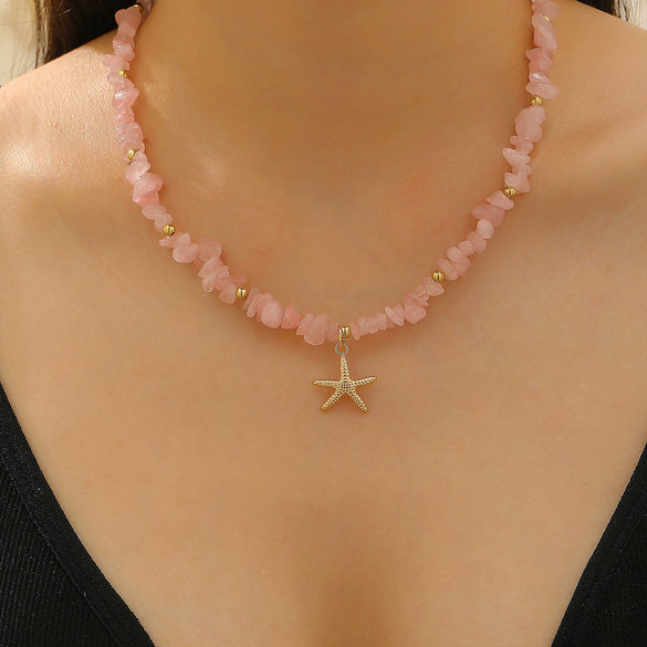 Wholesale Alloy Necklace With Dolphin Shell Conch Starfish Animal Zodiac Pendant Electroplated Design For Women