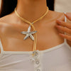 Wholesale Alloy Necklace With Dolphin Shell Conch Starfish Animal Zodiac Pendant Electroplated Design For Women