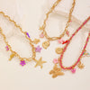 Wholesale Alloy Necklace With Dolphin Shell Conch Starfish Animal Zodiac Pendant Electroplated Design For Women