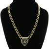 Wholesale Alloy Necklace With Leopard Head Design And Snake Bone Chain Electroplated
