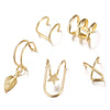 Wholesale Alloy Nonpierced Women's Geometric Ushaped Doublelayer Ear Studs Electroplated