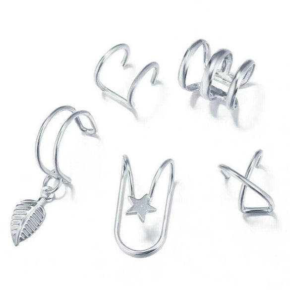 Wholesale Alloy Nonpierced Women's Geometric Ushaped Doublelayer Ear Studs Electroplated