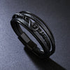 Wholesale Alloy Note Bracelet Unisex Multilayer Leather Braided Magnetic Buckle Retro With Letters Numbers Text Pattern Seiko Design