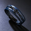 Wholesale Alloy Note Bracelet Unisex Multilayer Leather Braided Magnetic Buckle Retro With Letters Numbers Text Pattern Seiko Design