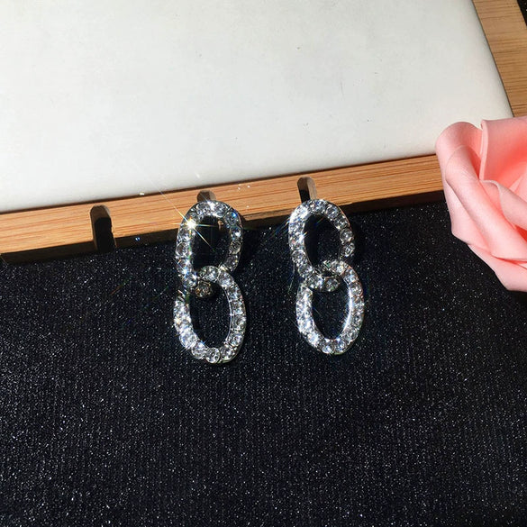 Wholesale Alloy Ochain Necklace With Mixed Gem Inlay Electroplating And Geometric Style For Women