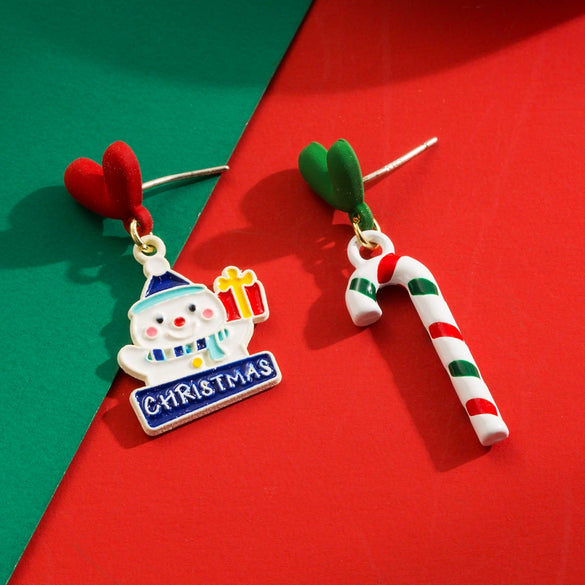 Wholesale Alloy Oil Dropping Christmas Series Fashion Festive Women's Pin Earrings