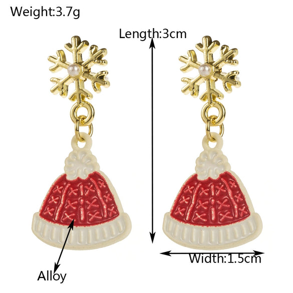 Wholesale Alloy Oil Dropping Christmas Series Fashion Festive Women's Pin Earrings