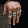 Wholesale Alloy Old Style Geometric Smiley Face Ring Set