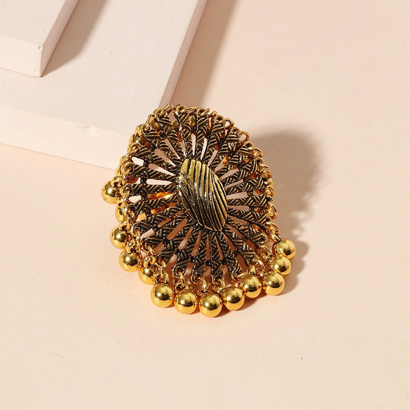 Wholesale Alloy Oval Opening Adjustable Ring Retro Exaggerated Personality Electroplated